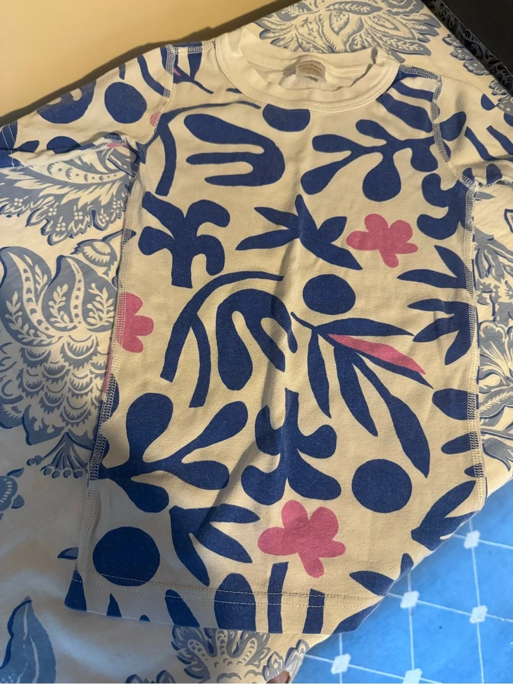 Hanna Andersson Organic Cotton PJ Set Blue 130 cm Size 8
